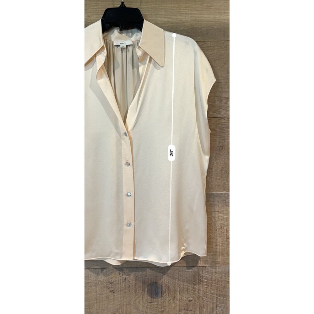 Vince Cap Sleeve Ruched Back Blouse top shirt size S - Picture 6 of 10